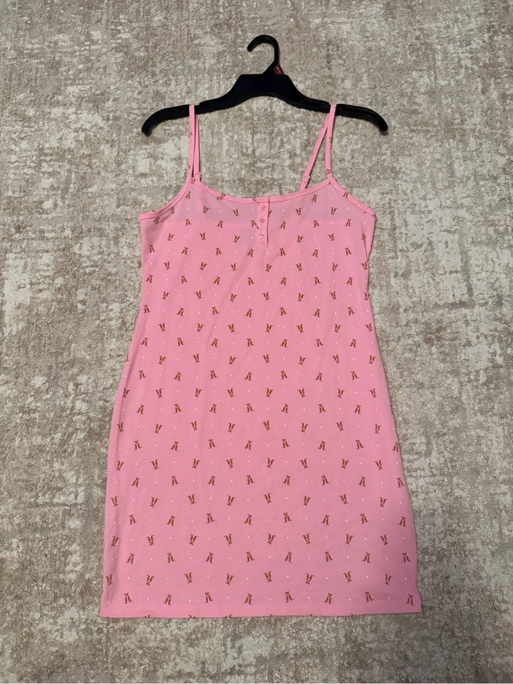 No Boundaries Pink Slip Chemise with Small Gold Boot Print size S 4/6-NWT